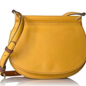 Vera Bradley Leather Sidesaddle Crossbody in Maize